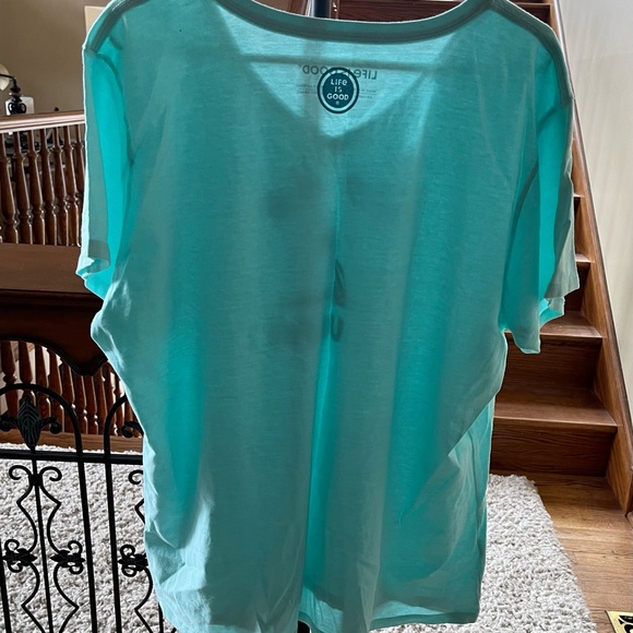 LIG ‘We Be Clubbin’ short sleeve v-neck crusher tee in Beach Blue Sz XXL - Picture 5 of 5